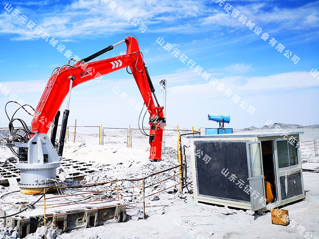 山東元征行固定式智能砂石液壓破碎臂、破碎站