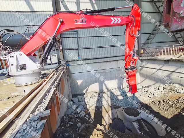 山東元征行固定式智能遙控液壓破碎機(jī)械錘