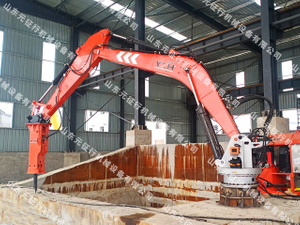 山東元征行智能液壓破碎固定式機(jī)械碎石臂